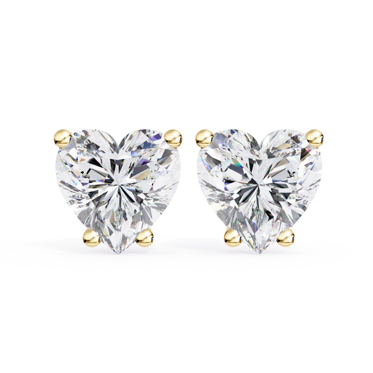 Heart Shape Diamond Stud Earrings