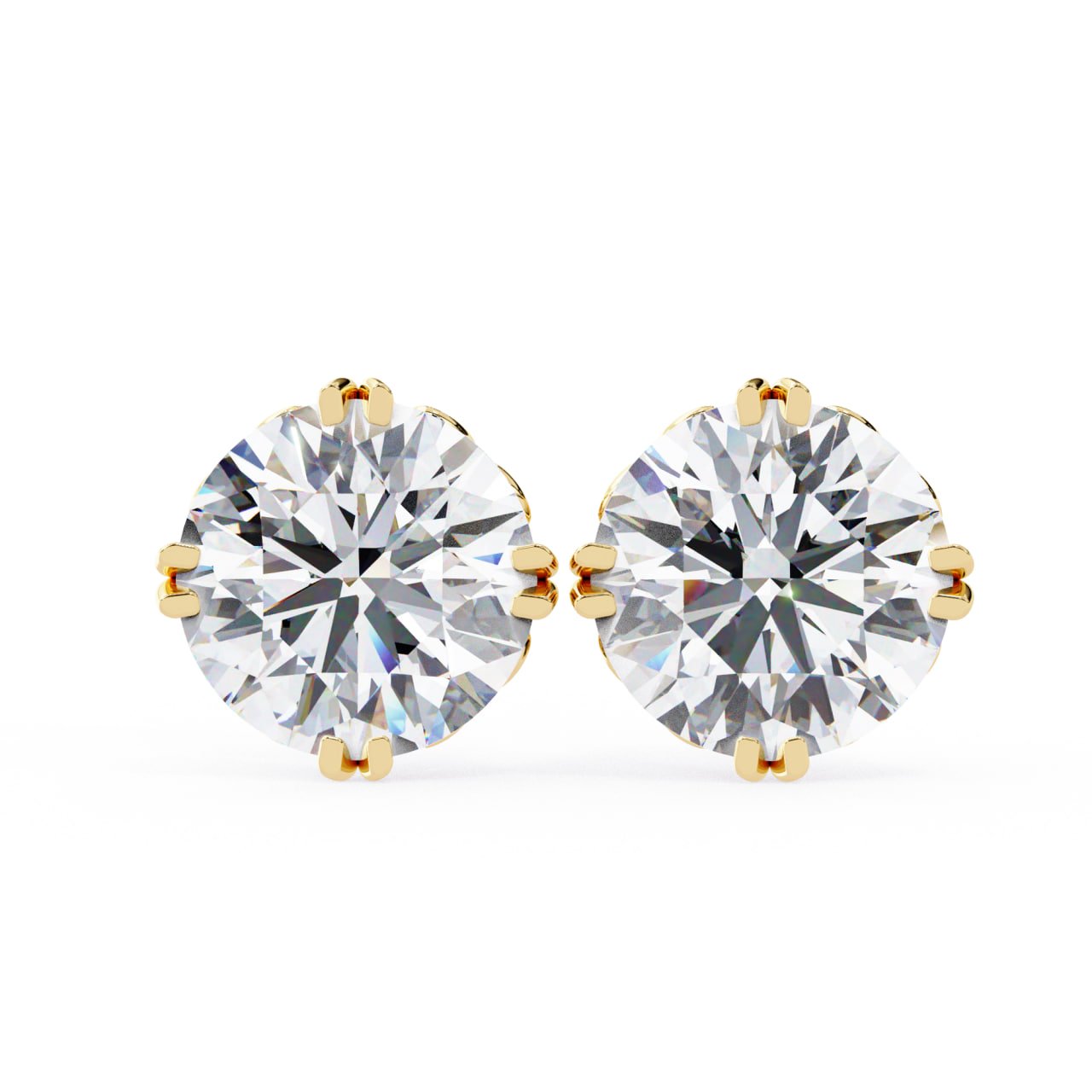 Classic Round Diamond Stud Earrings