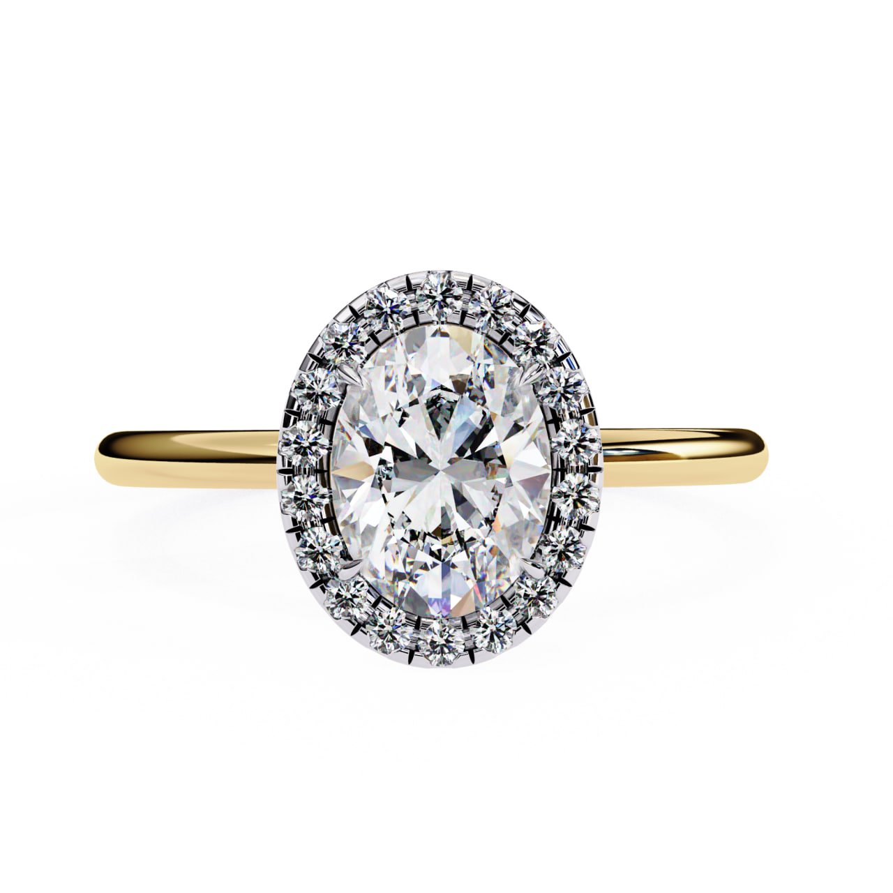 Oval Halo Diamond Ring