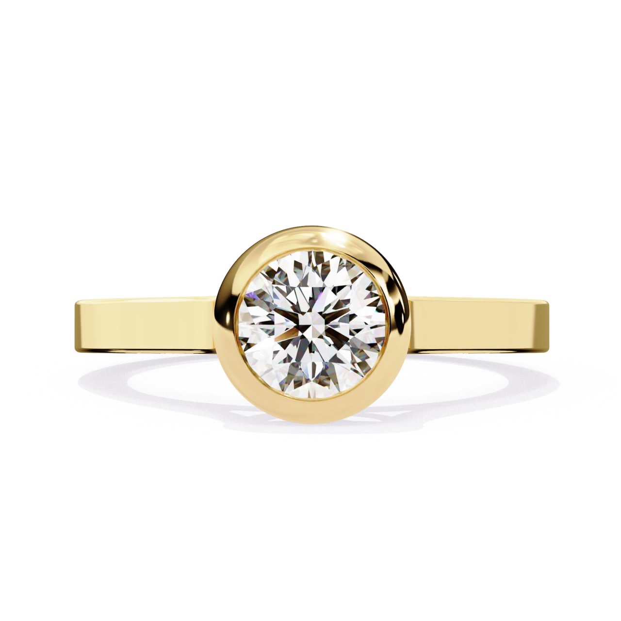 Round Bezel Set Diamond Ring