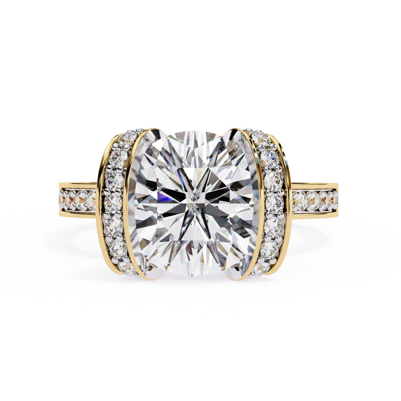 Cushion Cut Diamond Double Halo Ring