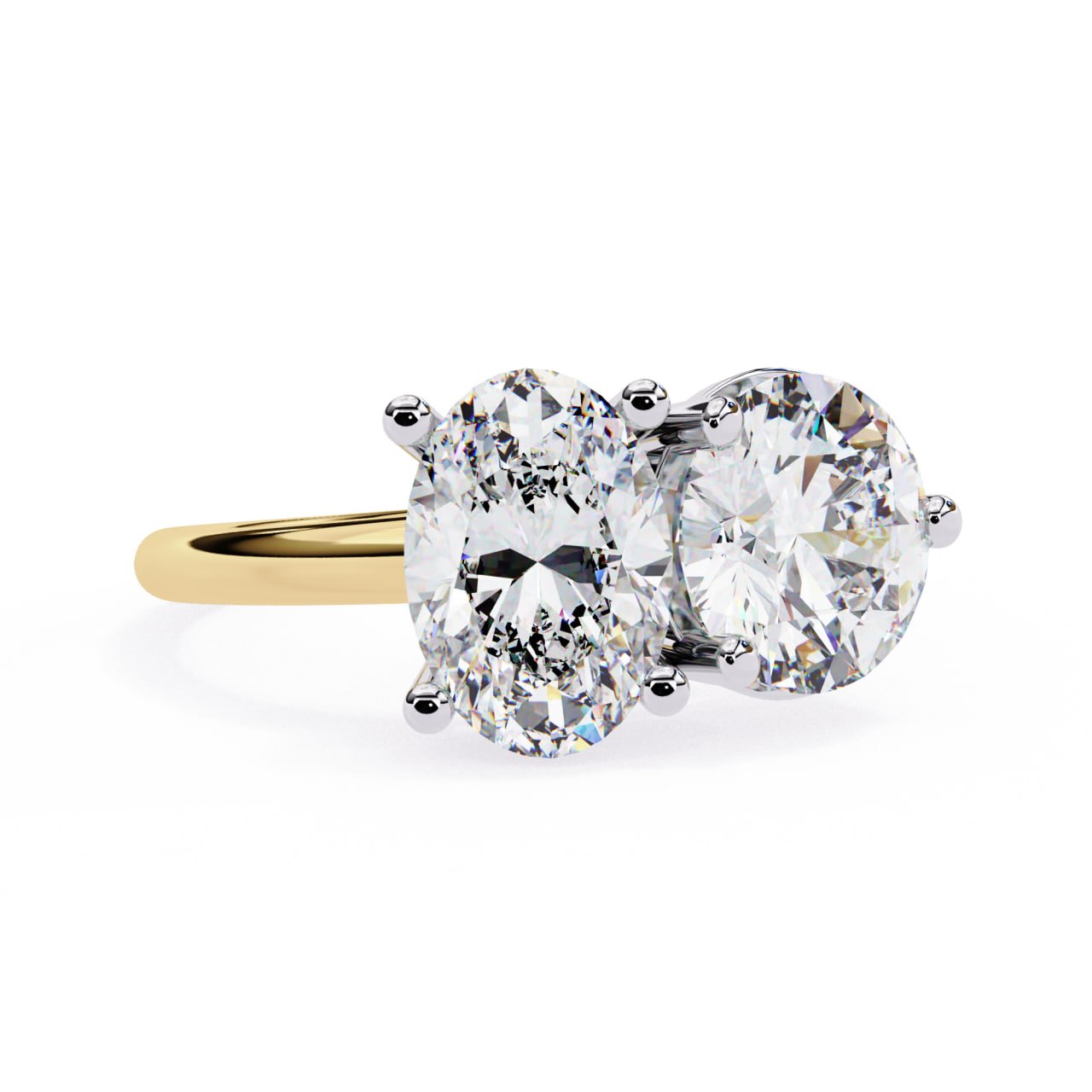 Oval Diamond Two-Stone Ring