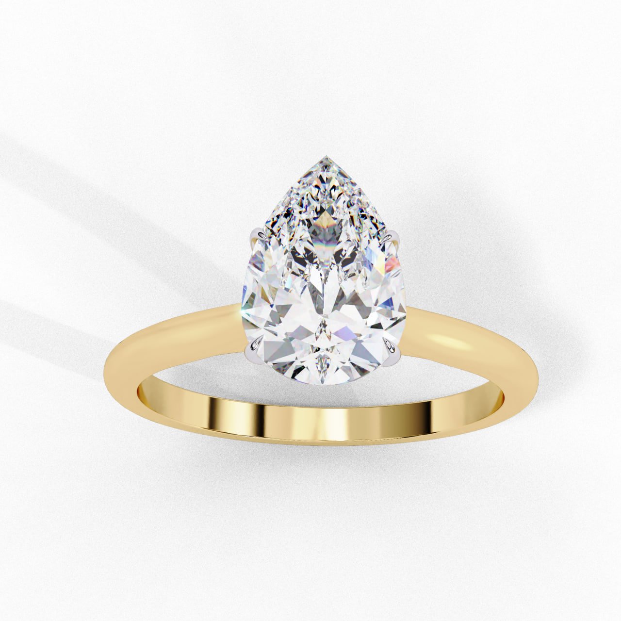 elegant pear-cut solitaire engagement ring