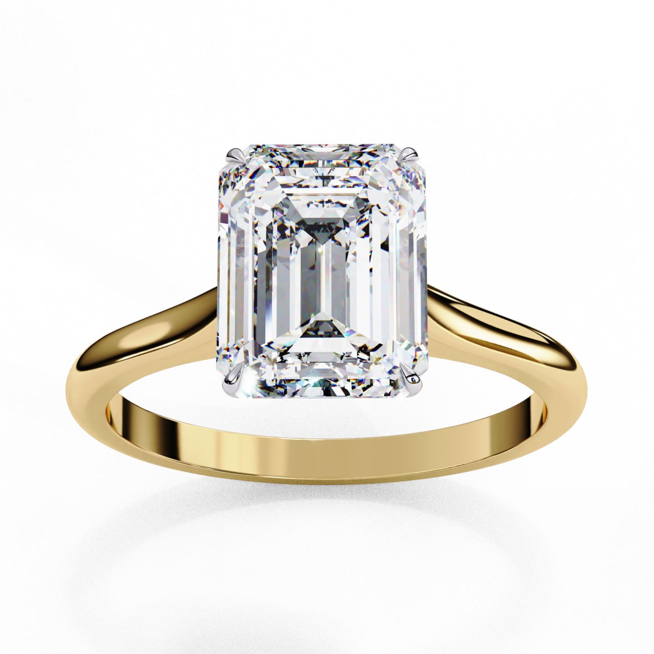 Emerald Cut Diamond Solitaire Engagement Ring