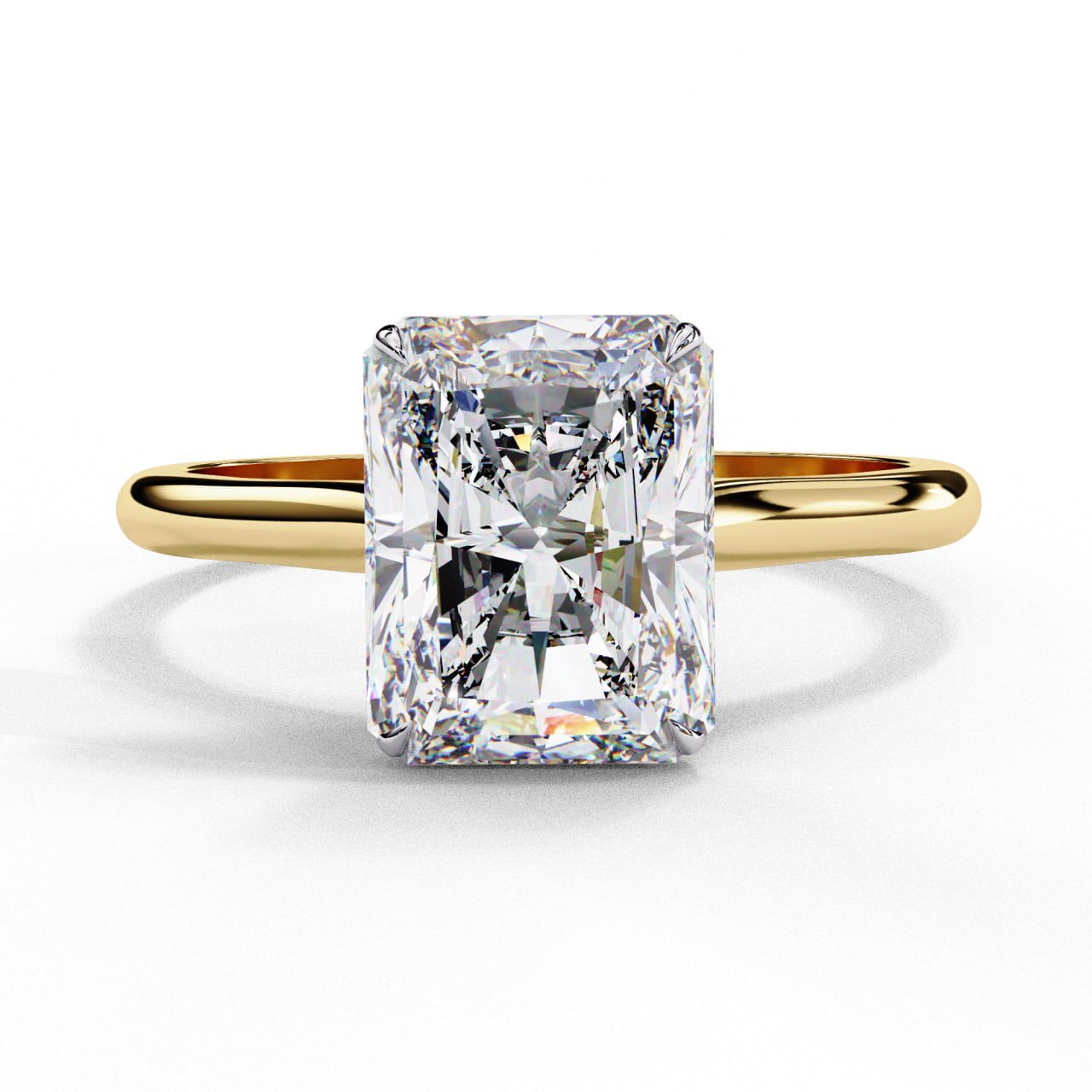 Radiant Cut Diamond Solitaire Engagement Ring 030