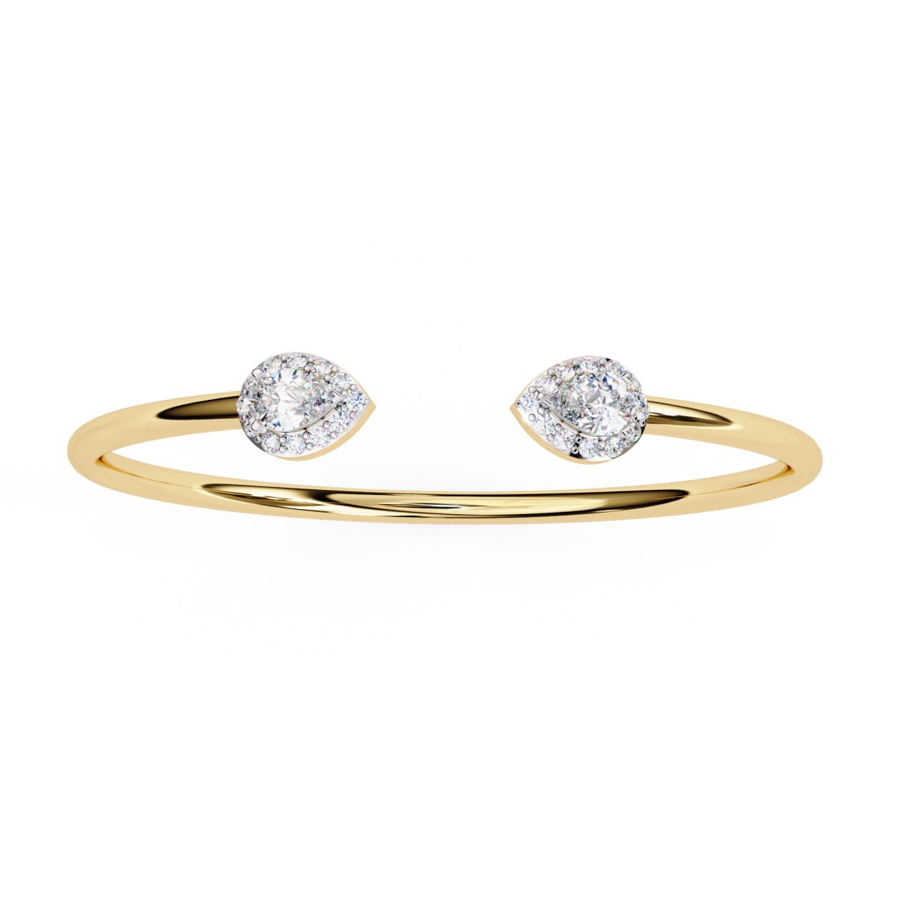 Pear Halo Open Diamond Bangle