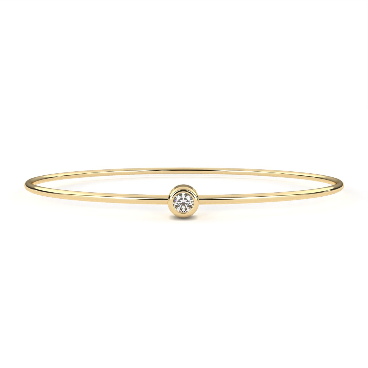 Minimal Bezel Solitaire Diamond Bangle