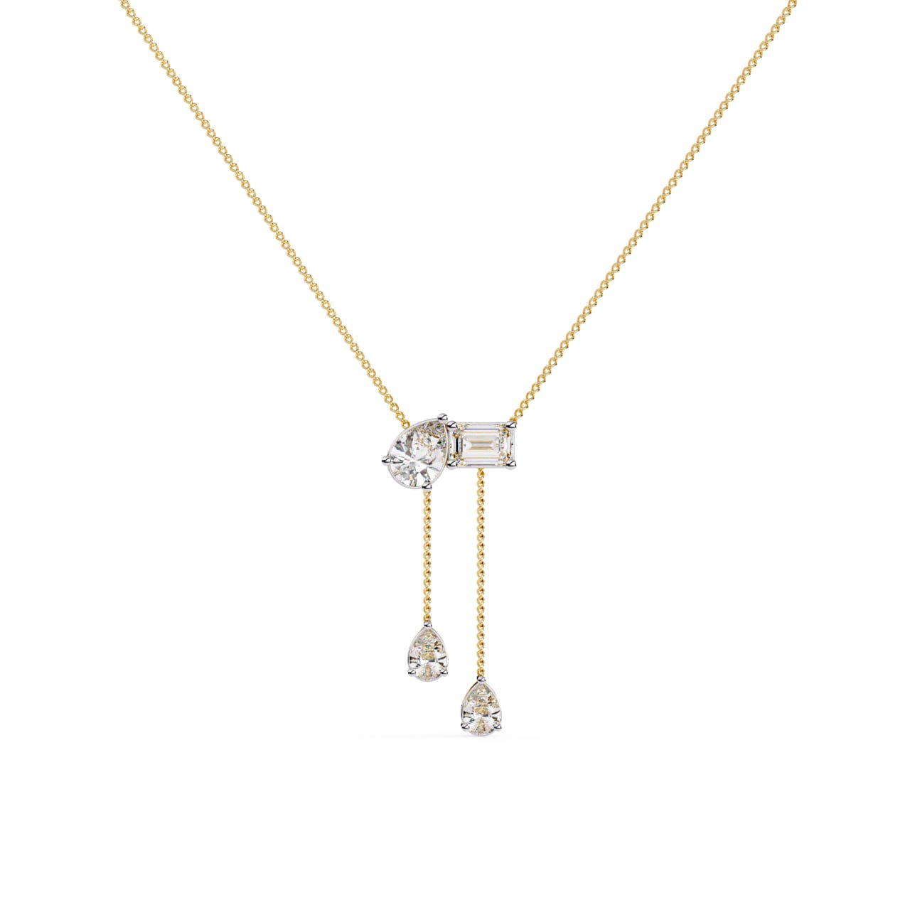 Contemporary Diamond Drop Adjustable Necklace
