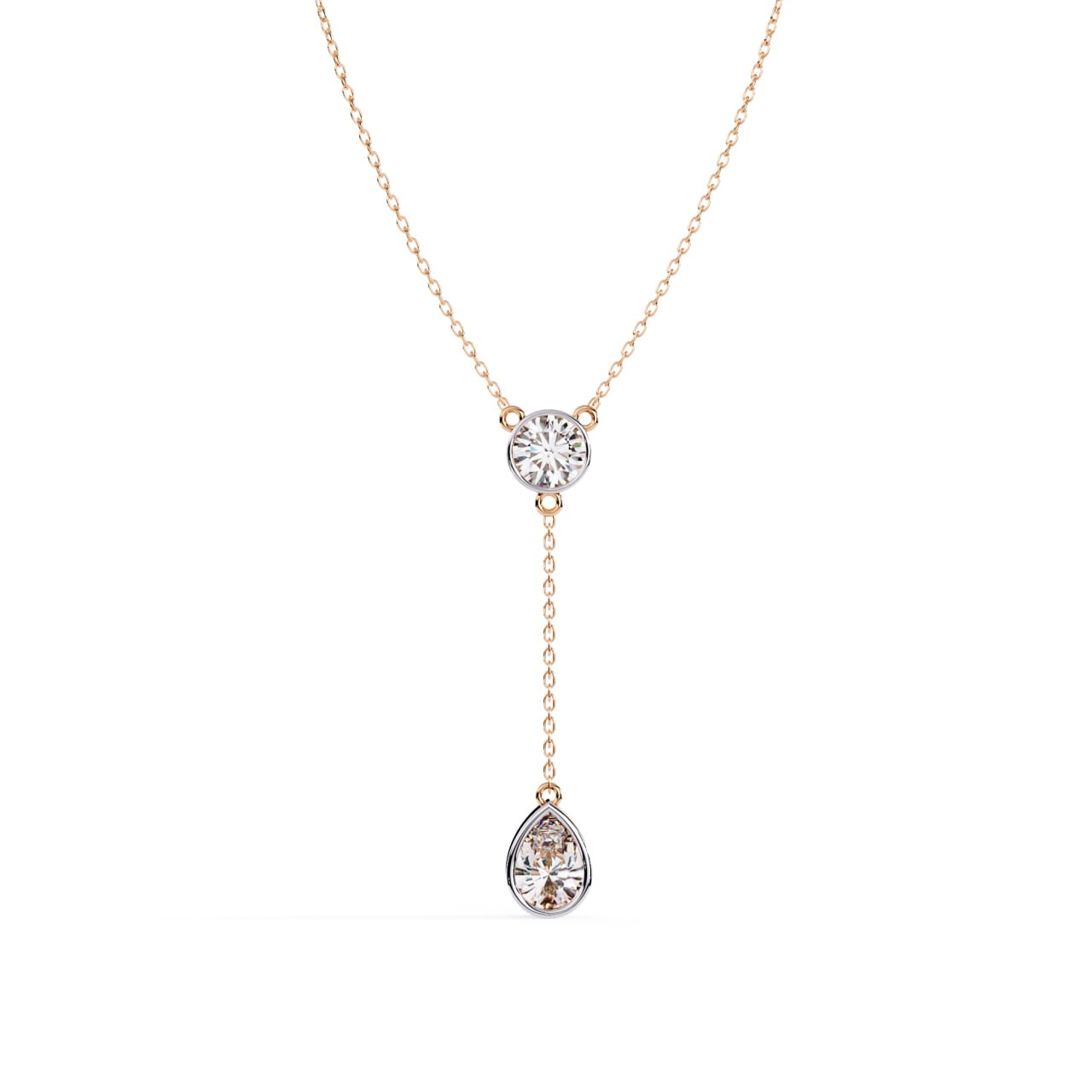 Minimal Diamond Pear Drop Y-Necklace